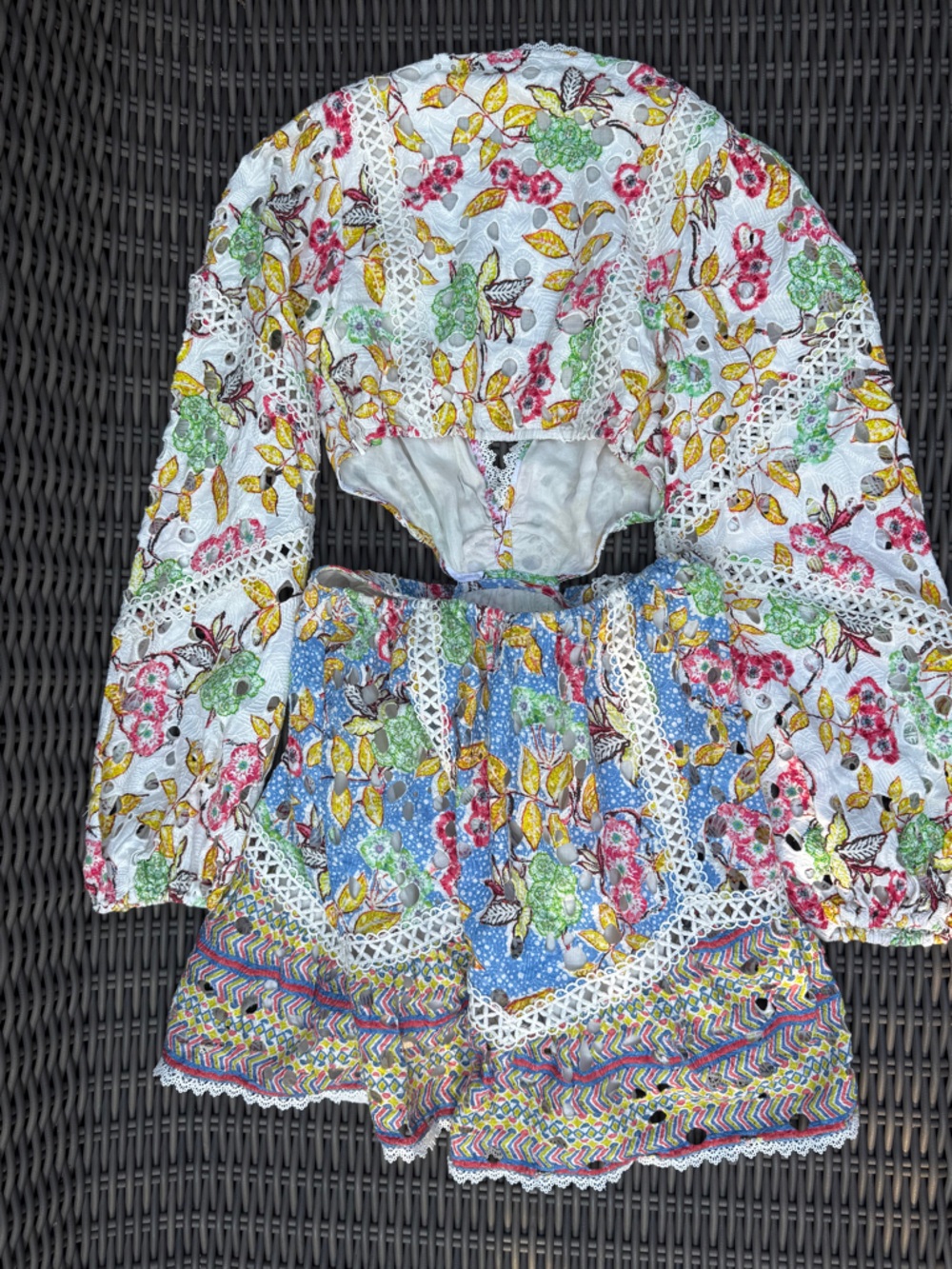 Hemant & Nandita Floral Lace-Trim Dress - Size S - Picture 8 of 14
